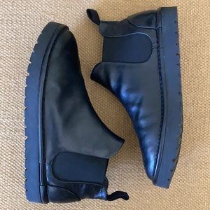 Marsell Gomme Flat Sole Chelsey Boots in Black Leather, Italian Size 41